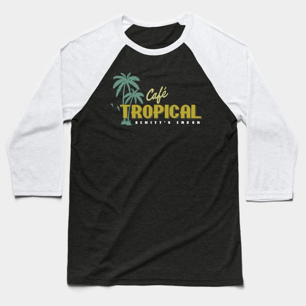 Cafe Tropical Baseball T-Shirt by MindsparkCreative